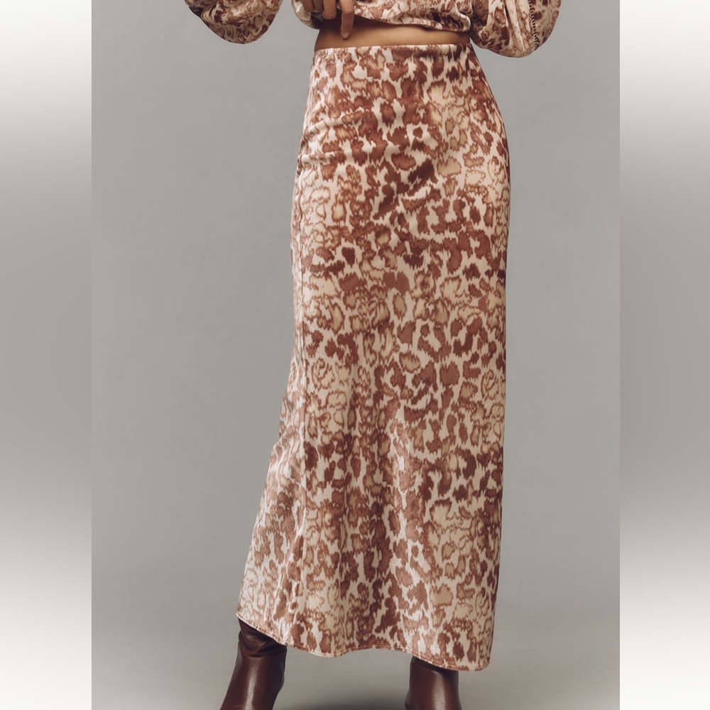 *Anthropologie The Tilda Maxi Slip Skirt: Velvet Edition - Picture 2 of 5